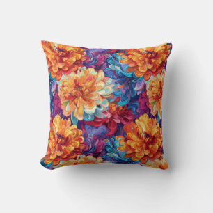 Melden von Chrysanthemum Pop Art Vibranding Design Kissen