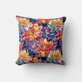 Melden von Chrysanthemum Pop Art Vibranding Design Kissen