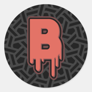 Meldend Letter B - Individuelle Name Geburtstagsge Runder Aufkleber