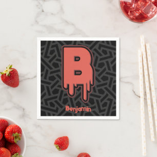 Meldend Letter B - Individuelle Name Geburtstagsge Serviette