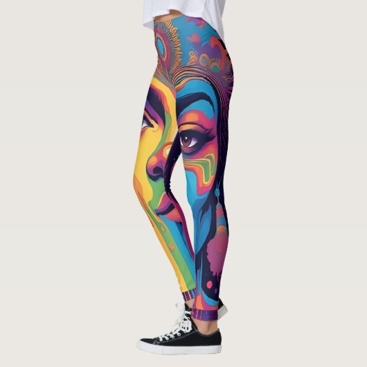 Meldende Leggings - Trippy Psychedelic Art (Links)