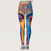 Meldende Leggings - Trippy Psychedelic Art (Vorderseite)