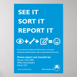 Meldeplakat für Sicherheitsrisiken (editierbar) Poster