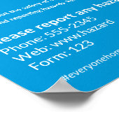 Meldeplakat für Sicherheitsrisiken (editierbar) Poster (Ecke)