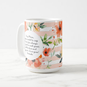 Meldung an die Mama Blumenstreifen   Foto der Mutt Kaffeetasse