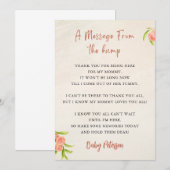 Meldung aus der Bump-Baby-Duschkarte Einladung (Vorne/Hinten)