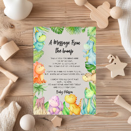 Meldung aus der Bump Dinosaur Baby Shower Card Einladung
