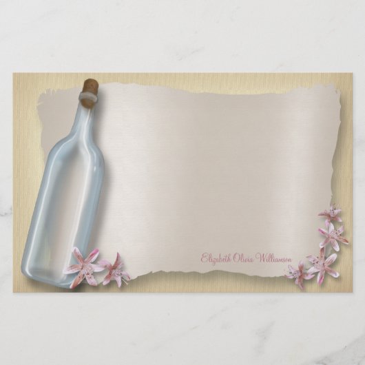 Meldung aus einer Flasche ~ horizontale Schreibwar Briefpapier (Vorderseite)