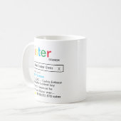 Meldung "Beste Schwester je Suche Motor Ergebnis" Kaffeetasse (Vorderseite Links)