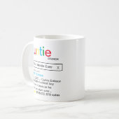 Meldung "Beste Tante je Suche Motor Ergebnis" Kaffeetasse (Vorderseite Links)