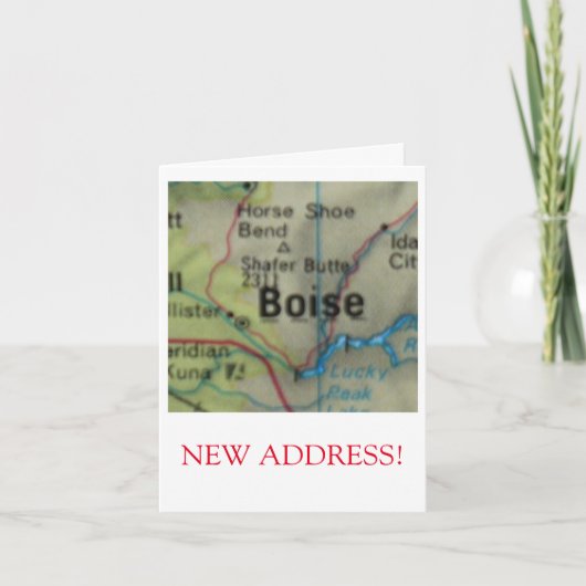 Meldung "Boise New Address" Ankündigung (Vorderseite)
