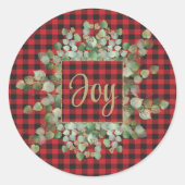 Meldung Buffalo Kariert Eucalyptus Individuelle Na Runder Aufkleber (Vorderseite)