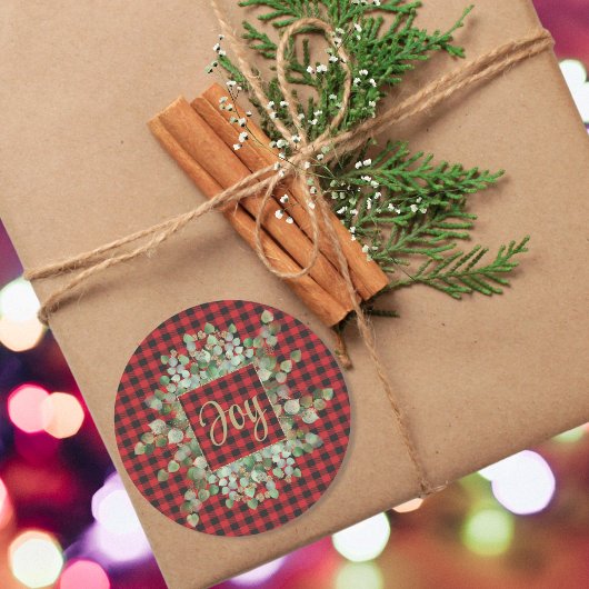 Meldung Buffalo Kariert Eucalyptus Individuelle Na Runder Aufkleber