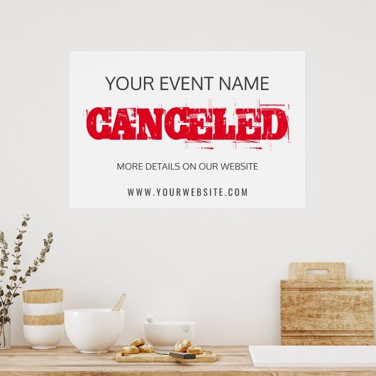 Meldung der Stornierung eines Ereignisses Poster (Küche)