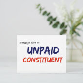 Meldung einer unbezahlten konstituierenden Postkar Postkarte (Stehend Vorderseite)