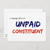 Meldung einer unbezahlten konstituierenden Postkar Postkarte (Vorne/Hinten)