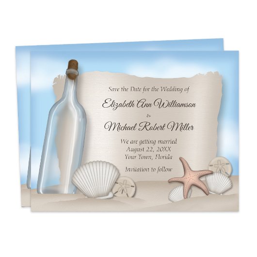 Meldung eines Flaschenstrandes Speichern der Datum Save The Date