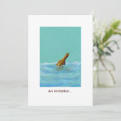 Meldung - Flasche auf See PERSONALISIERTE Einladun Einladung (Stehend Vorderseite)