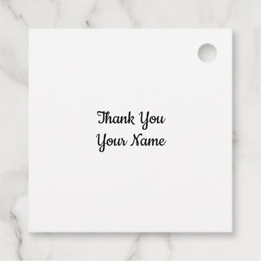 Meldung "Foto-Artwork-Name" Geschenkanhänger (Rückseite)