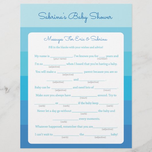 Meldung für Eltern, Blue Ombre Baby Shower zu sein Flyer (Vorne)