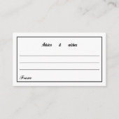 Meldung für Minimalistisches Schwarz und Weiß Begleitkarte (Vorderseite)