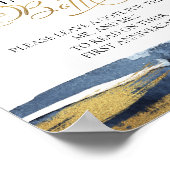 Meldung in einem Abstrakten Blue Gast Book Sign Poster (Ecke)