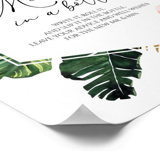 Meldung in einem Brautparty für das Signieren eine Poster (Ecke)