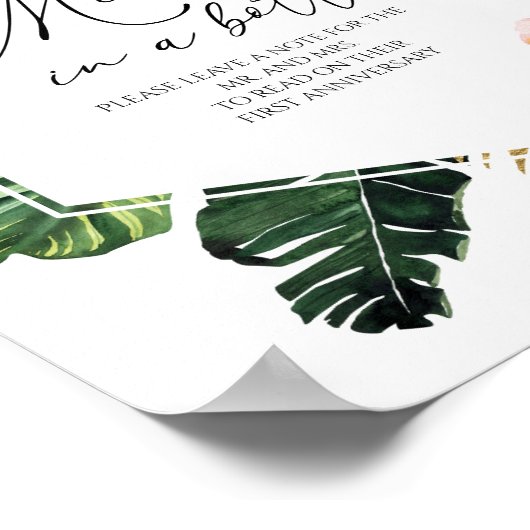 Meldung in einem Brautparty für das Signieren eine Poster (Ecke)