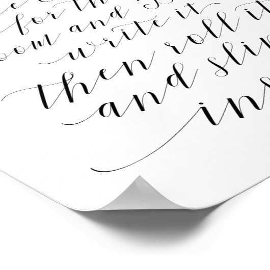 Meldung in einem Flasche - alternatives Gästebuchz Poster (Ecke)