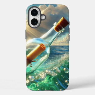 Meldung in einem Flasche-Handy-Fall iPhone 16 Plus Hülle