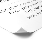 Meldung in einem Flaschenkalender Gästebuchsignatu Poster (Ecke)