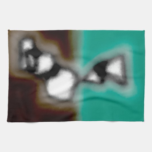 Meldung in einer Flasche: Abstrakt braun, Aquamari Geschirrtuch (Horizontal)