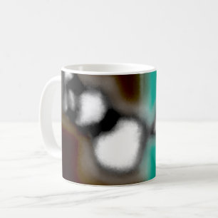 Meldung in einer Flasche: Abstrakt braun, Aquamari Kaffeetasse