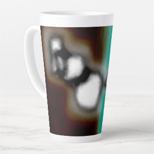 Meldung in einer Flasche: Abstrakt braun, Aquamari Milchtasse