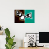 Meldung in einer Flasche: Abstrakt braun, Aquamari Poster (Heimbüro)