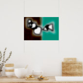 Meldung in einer Flasche: Abstrakt braun, Aquamari Poster (Küche)