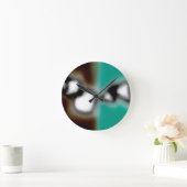 Meldung in einer Flasche: Abstrakt braun, Aquamari Runde Wanduhr (Zuhause)