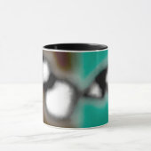 Meldung in einer Flasche: Abstrakt braun, Aquamari Tasse (Zentrum)