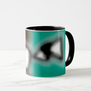 Meldung in einer Flasche: Abstrakt braun, Aquamari Tasse