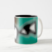 Meldung in einer Flasche: Abstrakt braun, Aquamari Zweifarbige Tasse (VorderseiteRechts)