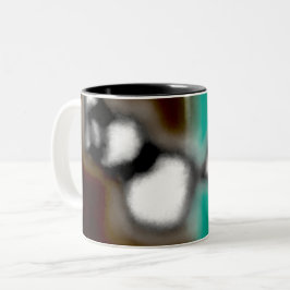 Meldung in einer Flasche: Abstrakt braun, Aquamari Zweifarbige Tasse