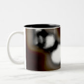 Meldung in einer Flasche: Abstrakt braun, Aquamari Zweifarbige Tasse (Links)