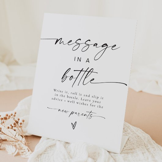 Meldung in einer Flasche Babyduschberatung Sockelschild