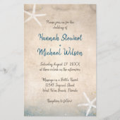 Meldung in einer Flasche Beach Scroll Einladung (Vorderseite)