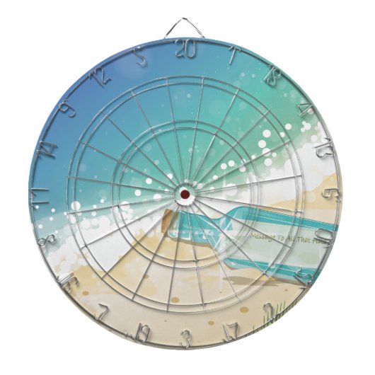 Meldung in einer Flasche Dartscheibe (vorne)