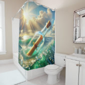 Meldung in einer Flasche Duschvorhang (Beispiel)