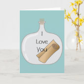 Meldung in einer Flasche Karte (Gelbe Blume)