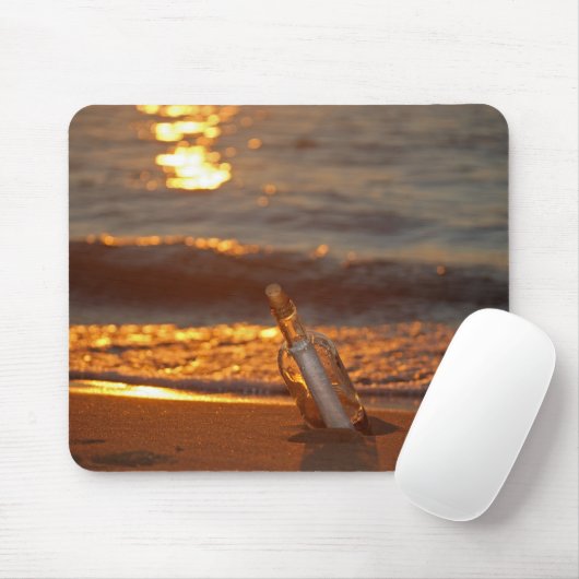 Meldung in einer Flasche Mousepad (Mit Mouse)
