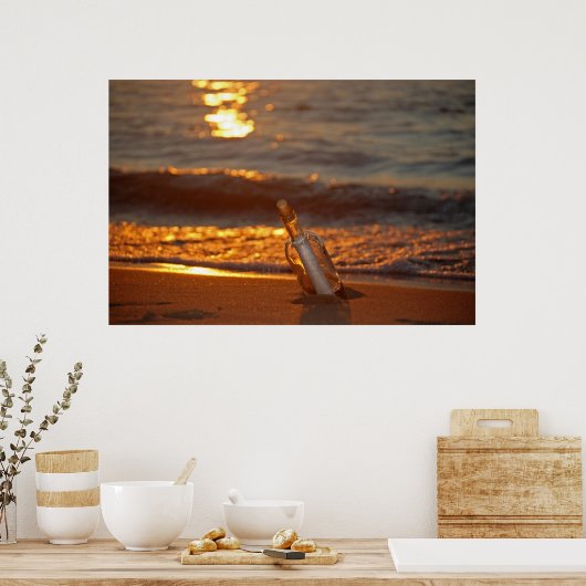 Meldung in einer Flasche Poster (Küche)