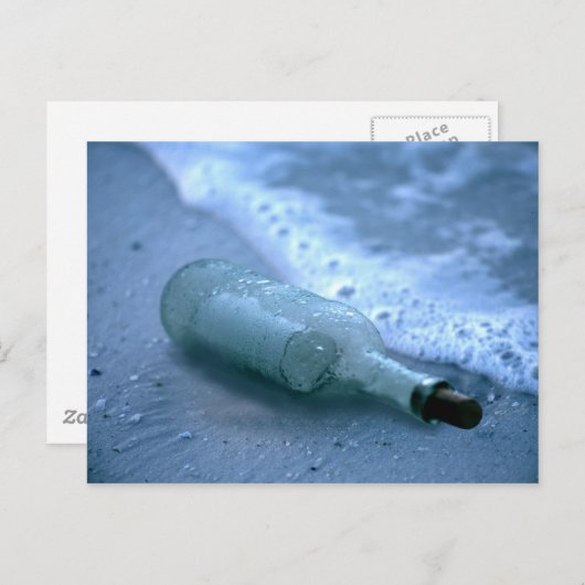 Meldung in einer Flasche Postkarte (Vorne/Hinten)